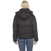 Women's Full Front Zip Hooded Bomber Puffer Jacket